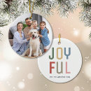 Search for joyful christmas tree decorations Typography