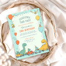 Search for dinosaur 2nd birthday invitations Baby boy