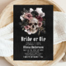 Search for skull bridal shower invitations Bride or die
