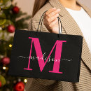 Search for hot pink and black gift bags Monogrammed