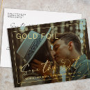 Search for gold foil save the date postcards Handwriting