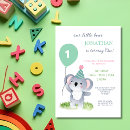 Search for baby koala birthday invitations One year old