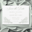 Search for green wedding save the dates Green and white
