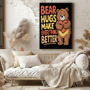 Search for animals hugging posters For kids