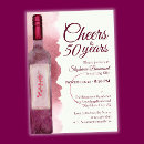 Search for wine 50th birthday invitations Cheers to 50 years