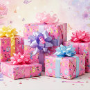 Search for little girl birthday wrapping paper Pink