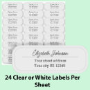 Search for transparent return address labels Elegant