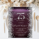 Search for silver 75th birthday invitations Glitter