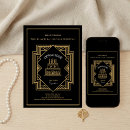 Search for roaring twenties birthday invitations Black gold