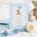 Search for blue bear baby shower invitations We can bearly wait