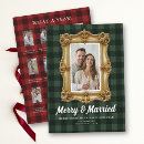 Search for red green christmas cards Merry and married