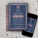 Search for blue and gold bar bat mitzvah invitations For her