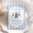 Search for blue denim baby shower invitations Jumpsuit