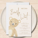 Search for teddy bear baby shower invitations We can bearly wait