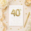 Search for balloons 40th birthday invitations Forty