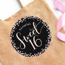 Search for pink black gold stickers Sweet 16