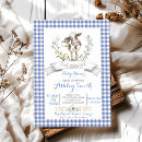 Search for blue gingham baby shower invitations For kids