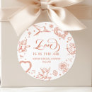 Search for love is in the air stickers Bridal shower