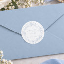Search for blue floral wedding stickers Dusty blue and white