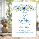 Search for blue 75th birthday invitations Flowers