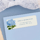 Search for hydrangea flower return address labels Blue flowers