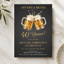 Search for beer 40th birthday invitations Cheers and beers