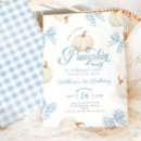 Search for boy pumpkin birthday invitations Gingham