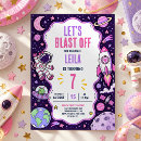 Search for outer space party invitations Blast off
