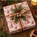 Search for toile christmas wrapping paper Red