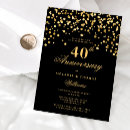 Search for 40th vow renewal invitations Black and gold