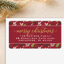 Search for modern elegant floral return address labels Red