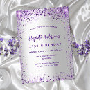 Search for purple birthday invitations violet