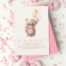 Search for pink teddy bear invitations Baby on the way