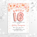 Search for rose sweet 16 invitations Rose gold glitter