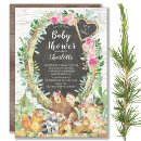 Search for rustic baby girl shower invitations Woodland animals