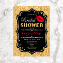 Search for red black bridal shower invitations Glam