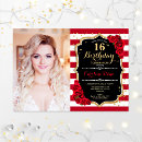 Search for red rose sweet 16 invitations 16th birthday