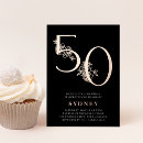 Search for pink and black 50th birthday invitations Floral