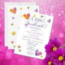 Search for a little sweetheart is on the way baby girl shower invitations Watercolor hearts