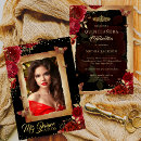Search for elegant red and gold birthday invitations Flowers