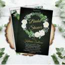 Search for dark bridal shower invitations Real gold foil