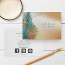 Search for turquoise and gold business cards Feminine