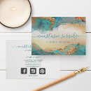 Search for turquoise and gold business cards Feminine