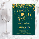 Search for mens 80th birthday invitations Cheers to 80 years