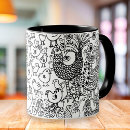 Search for bird drawing mugs Black and white