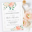 Search for peach engagement party invitations Watercolor