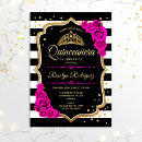 Search for black gold quinceanera invitations 15th birthday