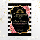 Search for black quinceanera invitations 15th birthday