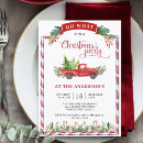 Search for vintage truck invitations Red and green