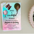 Search for adventure birthday invitations Hot air balloon